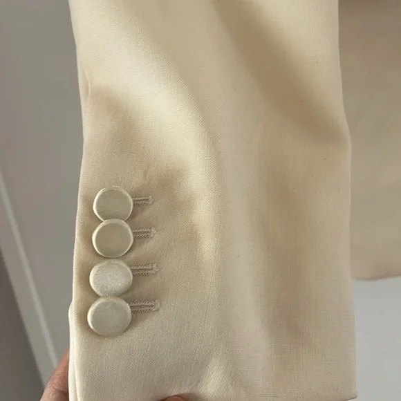 BURBERRY cream silk notch lapel sport coat 48R - Picture 2 of 9